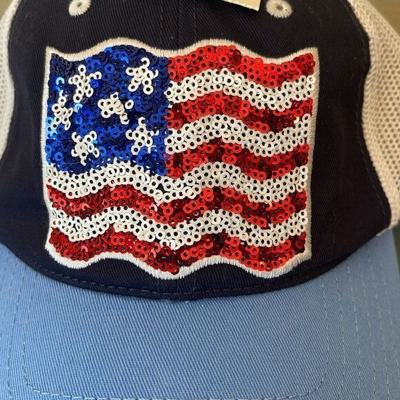CAT & JACK Sequins American Flag Snapback Hat *NEW* - Picture 2 of 7